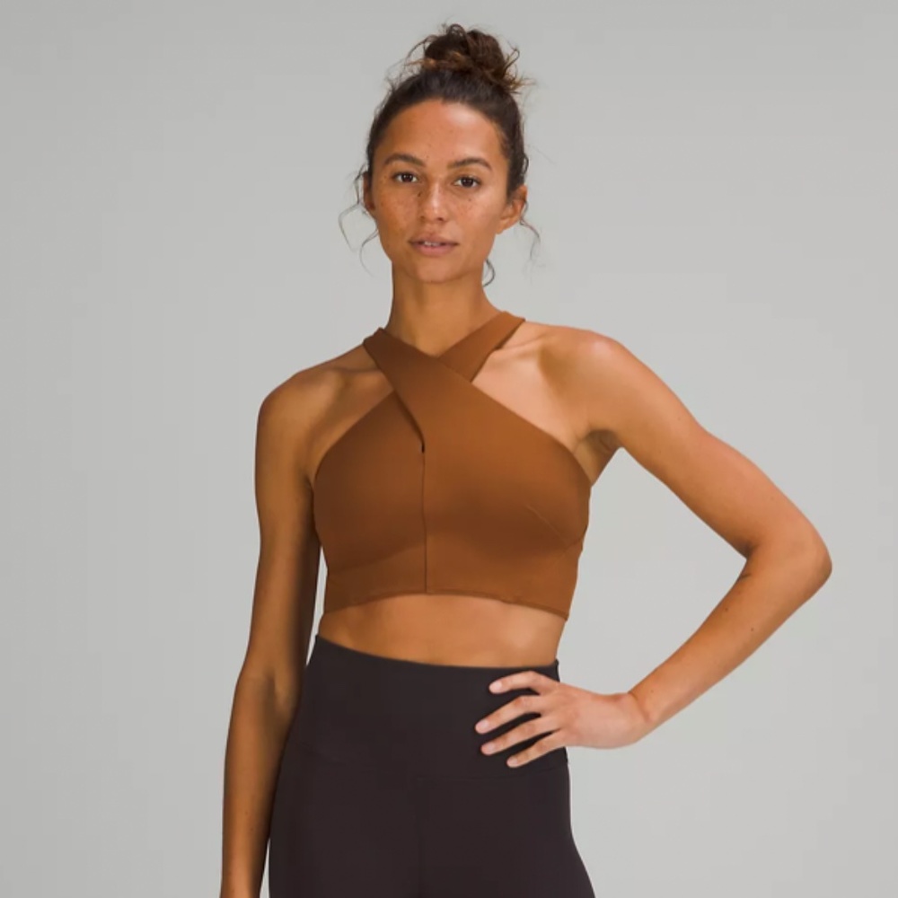 Nulu Wrap-Front Long-Line Bra Cooper Brown Lululemon